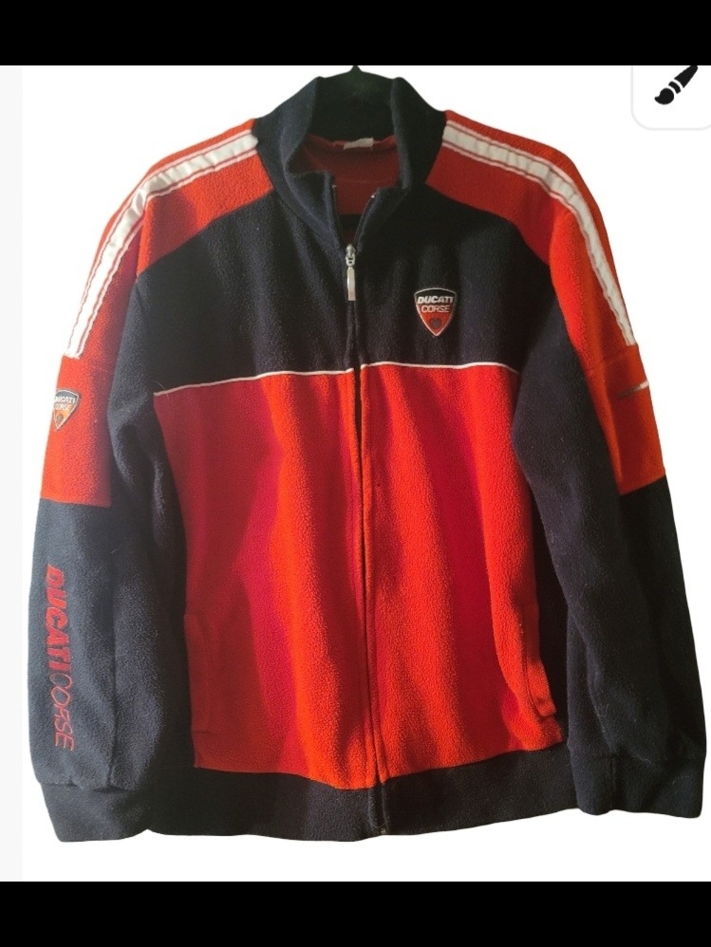 Vintage Ducati Corse Fleece Embroidered Racing Jacket XL